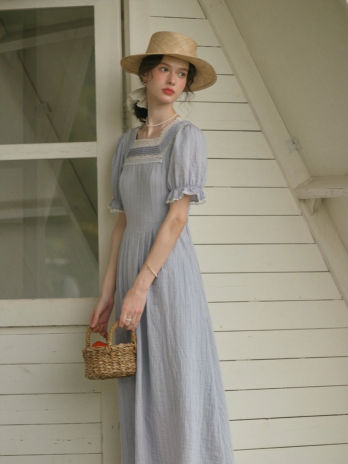 Sophia's Lace Whisper Blue Dress