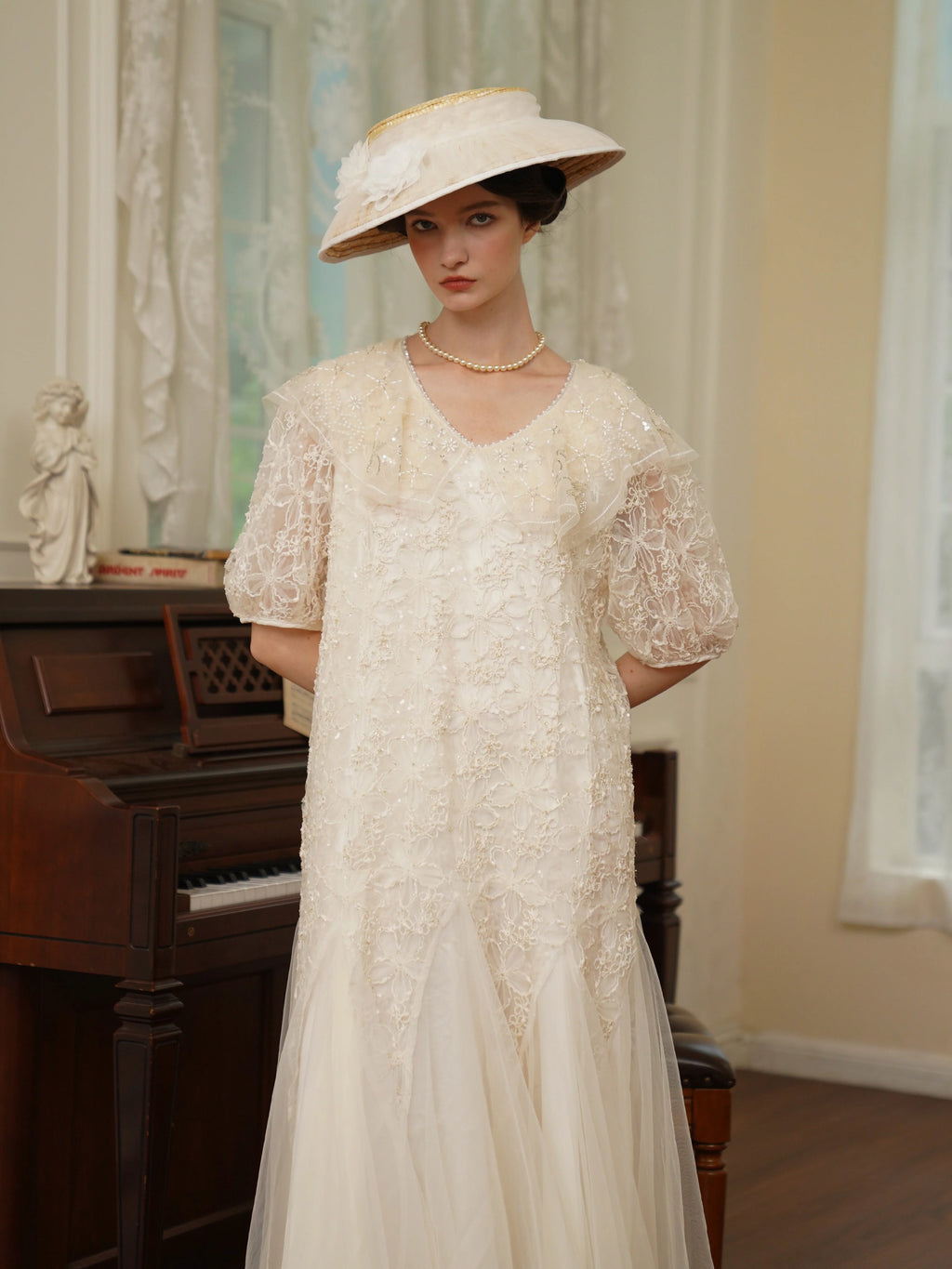 Ivory Lace Garden Waltz Dress