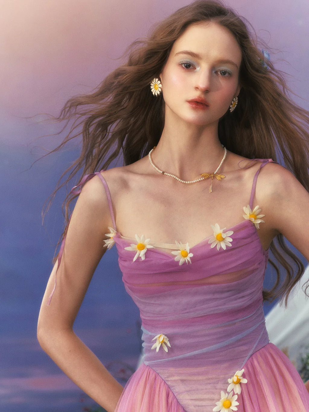 Moonlit Petal Fairy Gown Ombre Tulle Dress