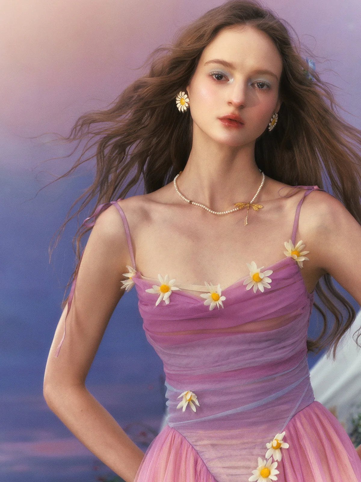 Moonlit Petal Fairy Gown Ombre Tulle Dress