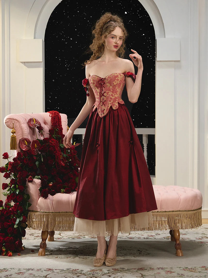 Vintage Layered Scarlet Tulle Skirt