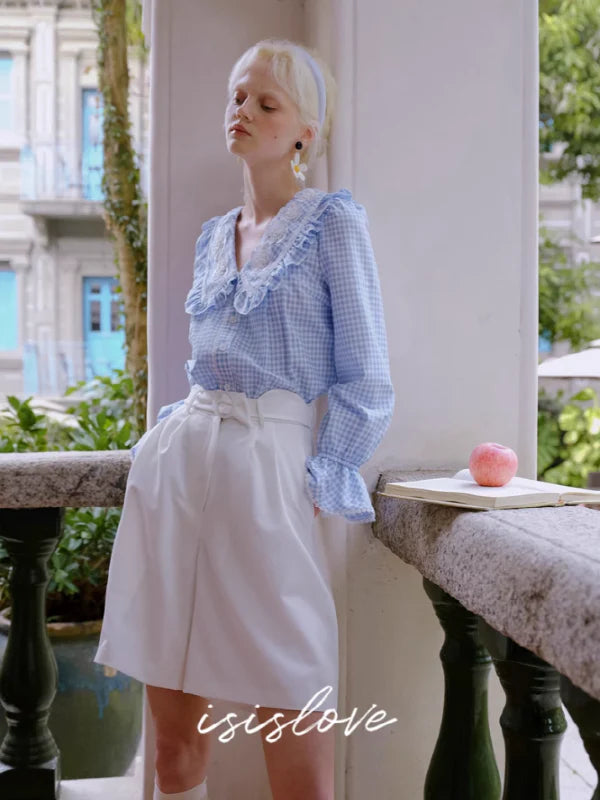 Blue Sky Checkered Dream Blouse