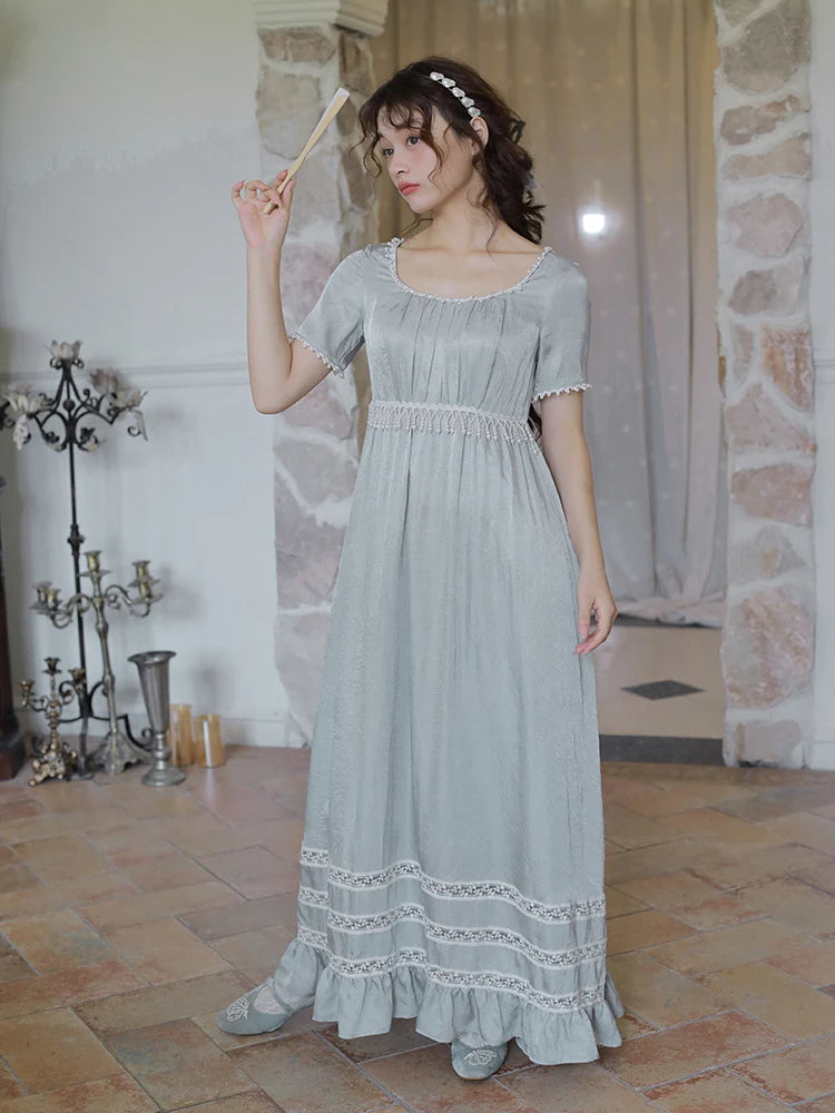 Enchanted Pearl Gray Blue Princess Dress