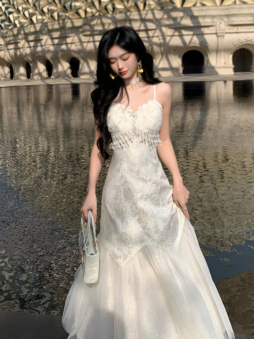 Ethereal Gold Jacquard Fairy Gown