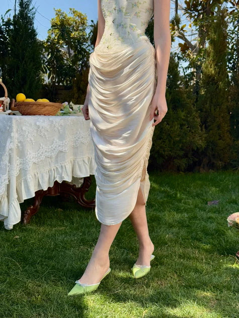 Roseveil Draped Satin Skirt