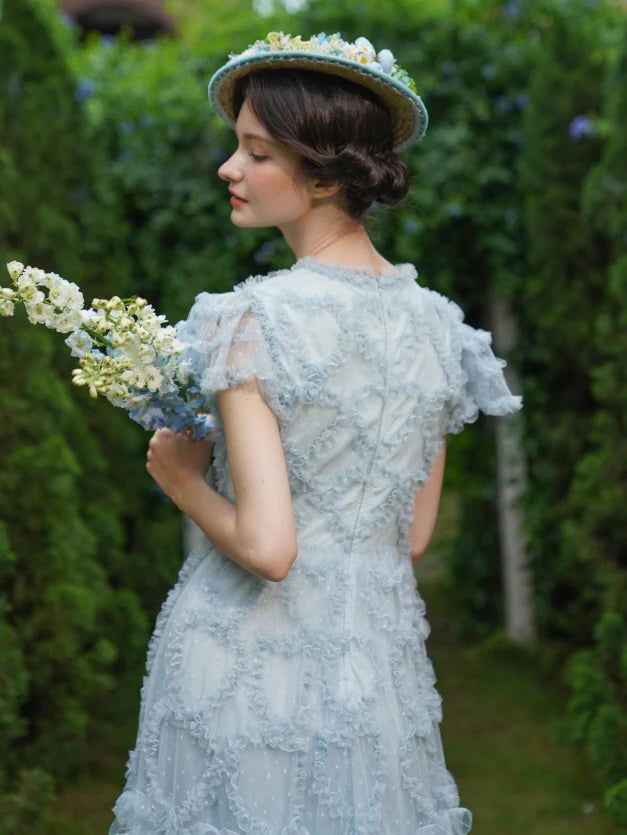 Light Blue Princess Ruffle Garden Dress