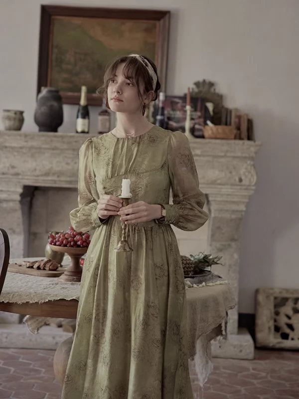 Vintage Moss Elegance Dress