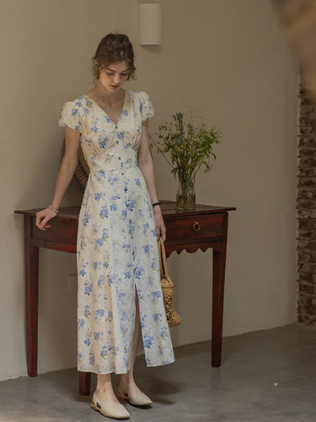 Blue Blossom Vintage Lace Dress