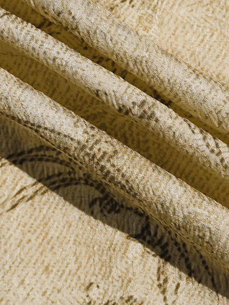 Vintage Botanical Puff-Sleeve Dress