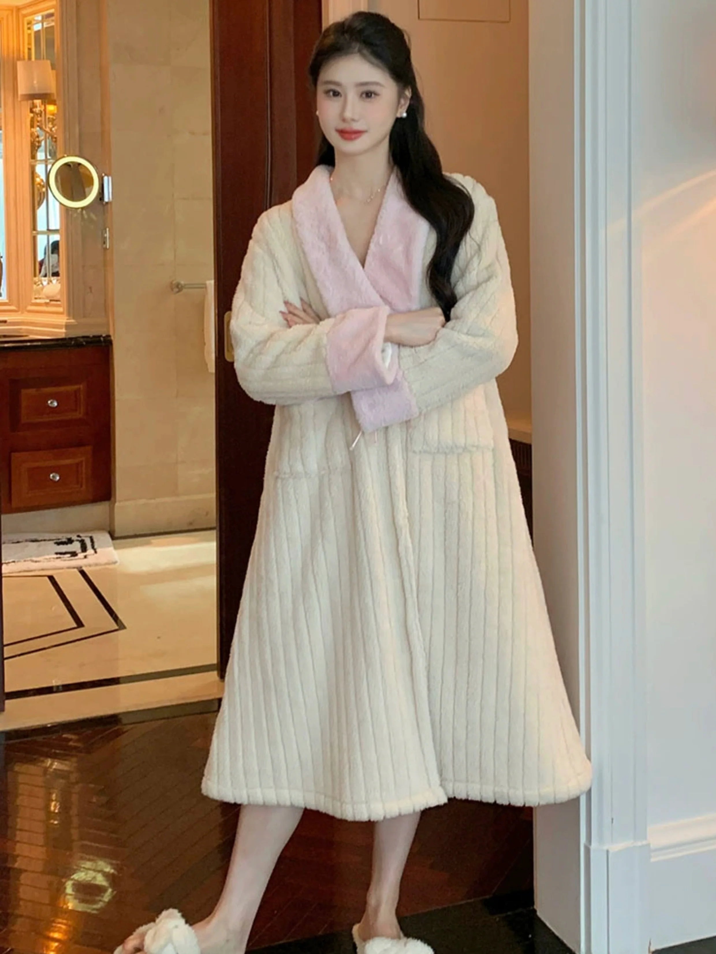 Plush Velvet Winter Shawl Robe