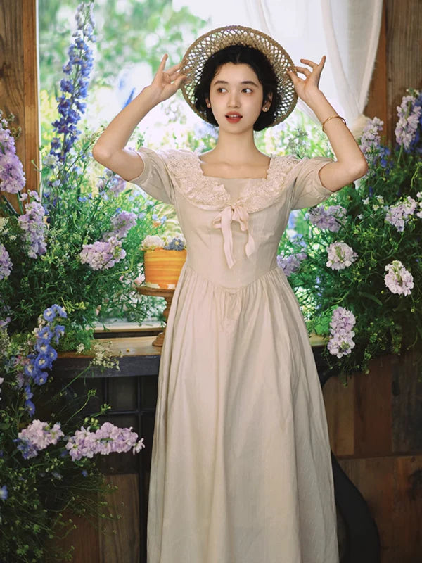 Vintage Charm Cream Lace Dress