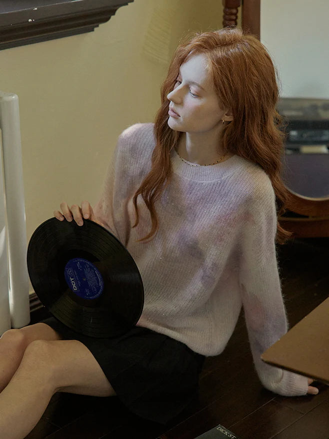 Soft Pastel Butterfly Knit Sweater