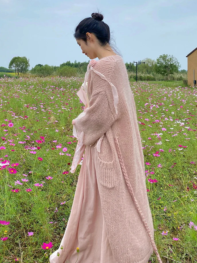 Whimsical Rose Mohair Blend Cardigan