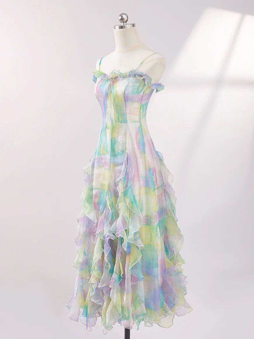 Ethereal Watercolor Ruffle Gown