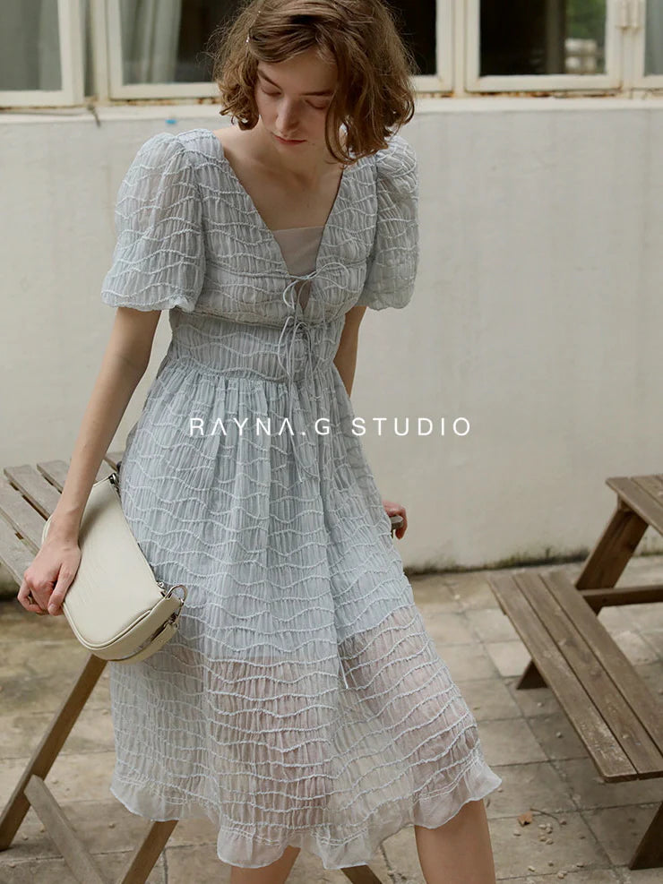 Ethereal Blue-Grey Fairy Dress