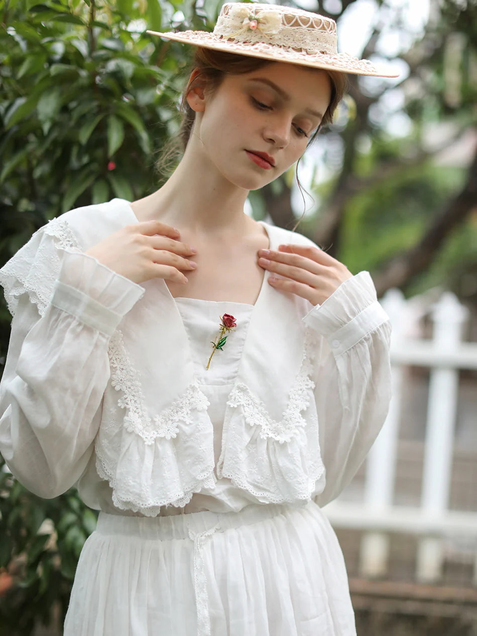 Lucy's Retro Floral Elegance Blouse