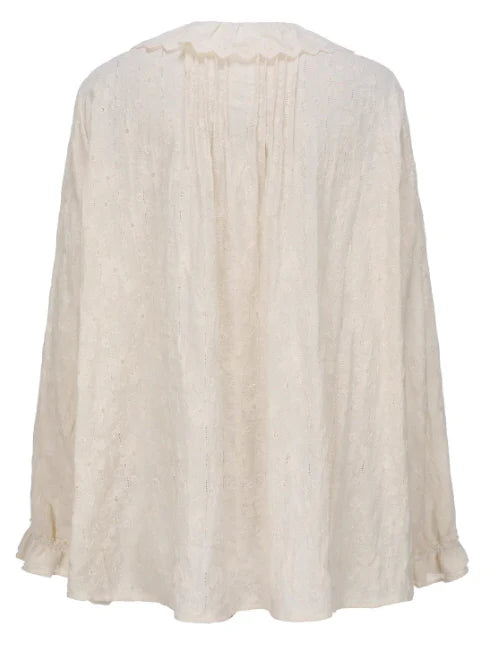 Antique Cream Lace Panel Blouse