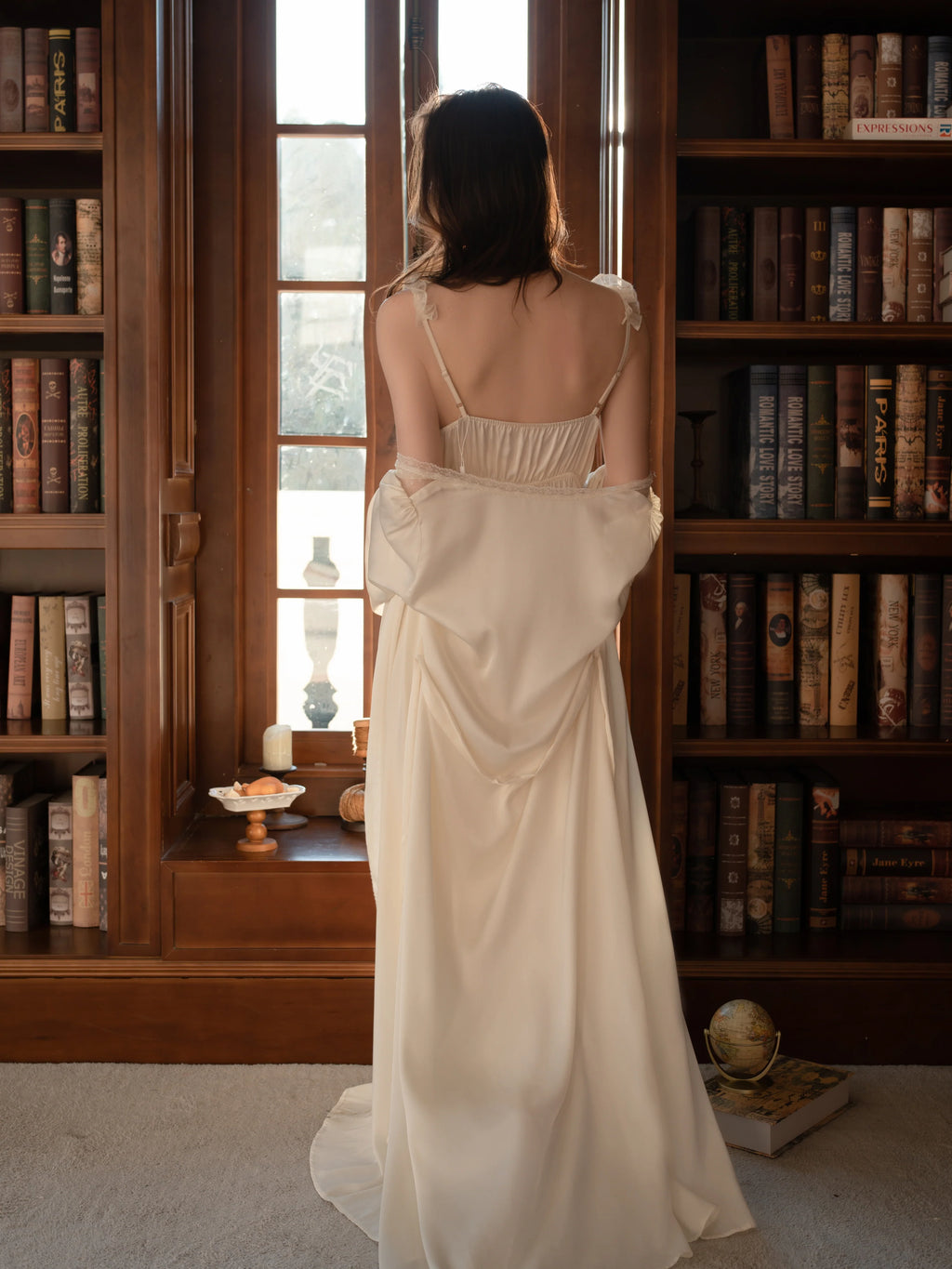 Ivory Whisper Lace Nightgown Set