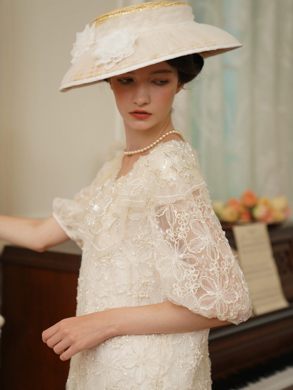 Ivory Lace Garden Waltz Dress