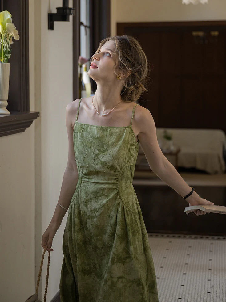 Olive Dream Linen Sundress