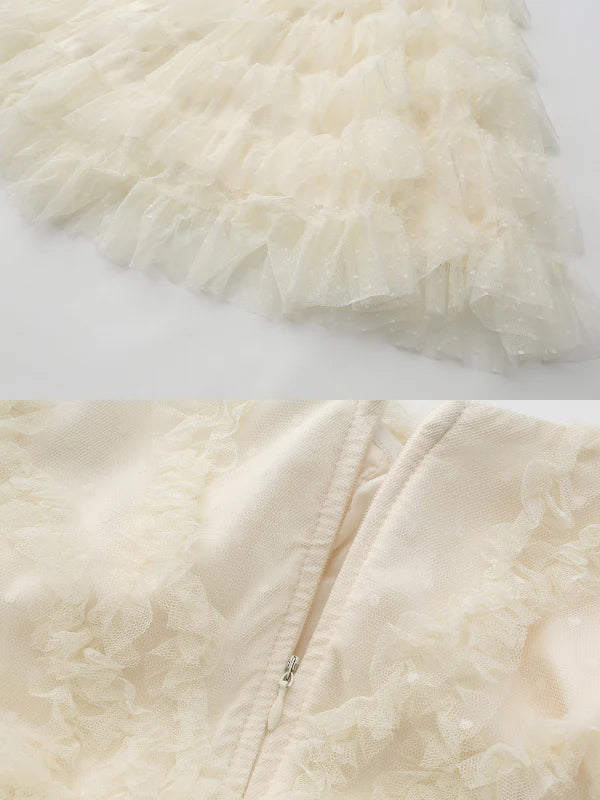 Ivory Princess Garden Ruffle Dress