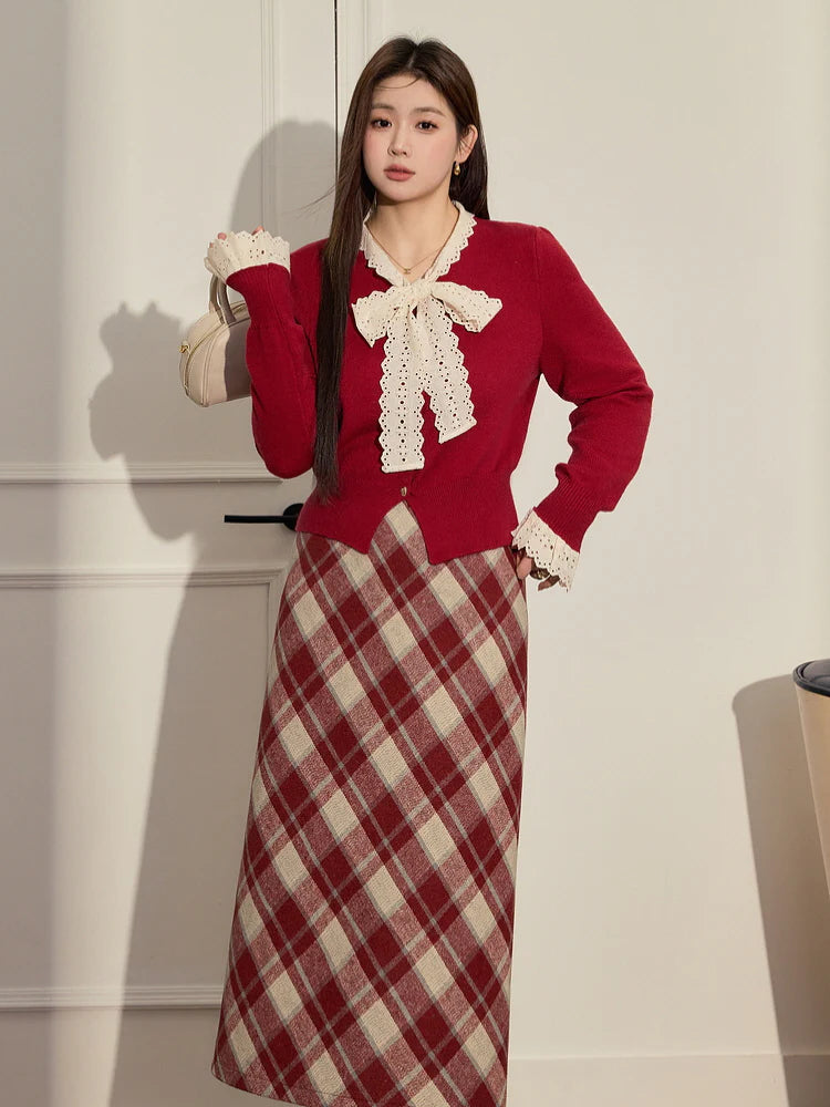 Ruby Bow Lace Sweater