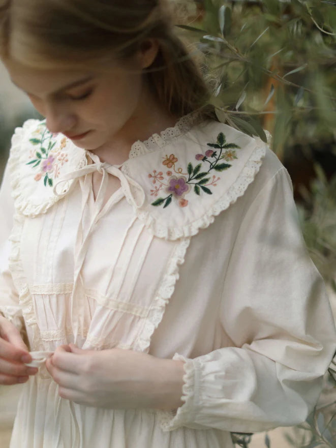Woodland Story Embroidered Cotton Dress
