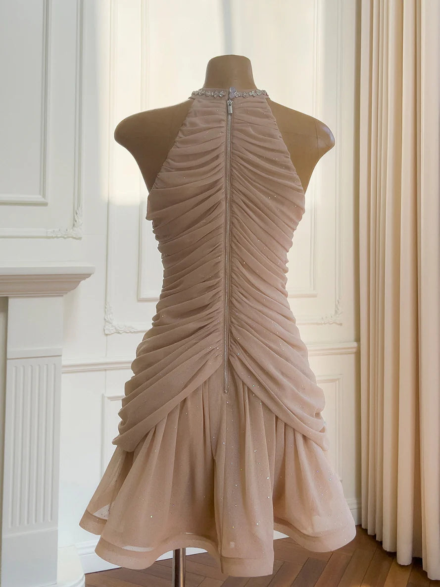 Glitter Blossom Embellished Mini Dress