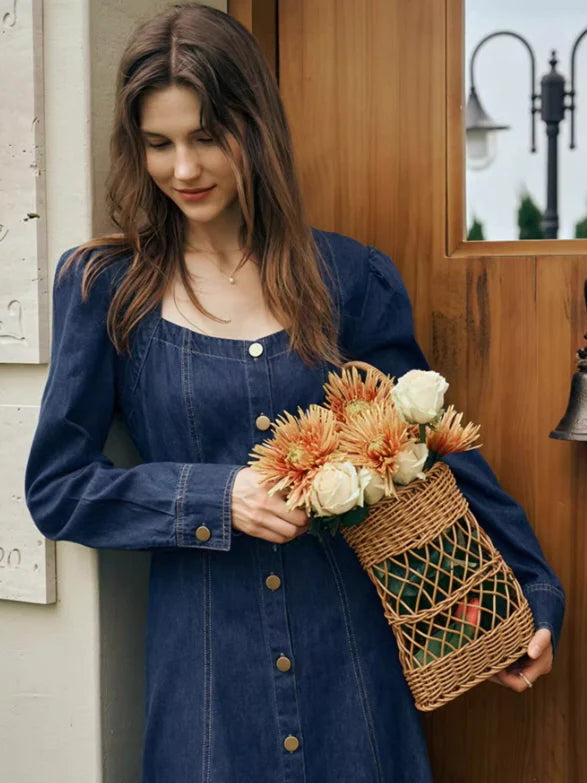 Vintage Indigo Denim Dress