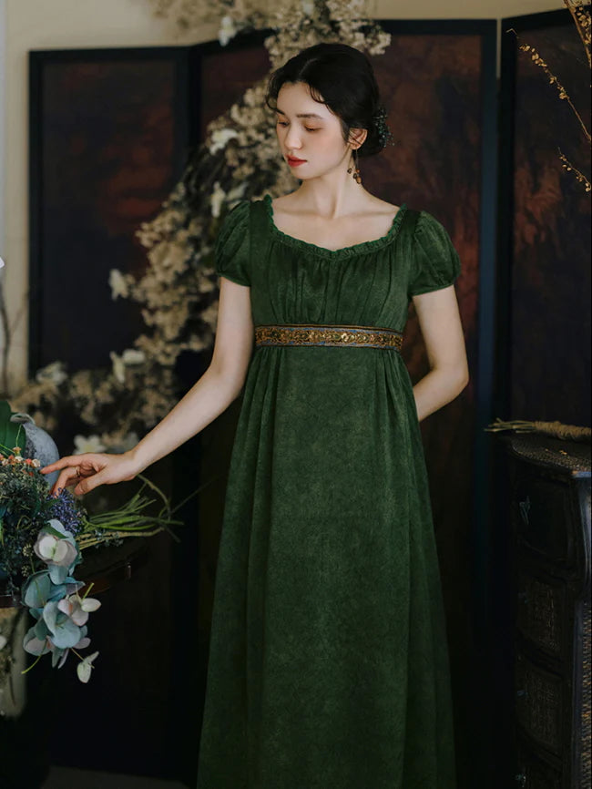 Enchanted Forest Velvet Empire Dress