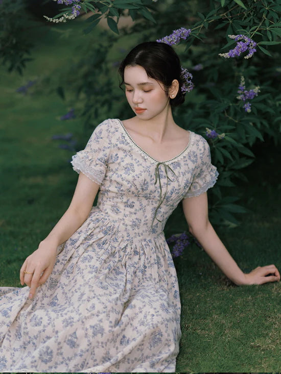 Blue Garden Vintage Lace Dress