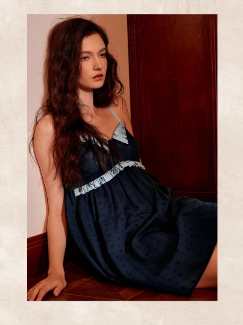 Midnight Bloom Cotton Nightgown