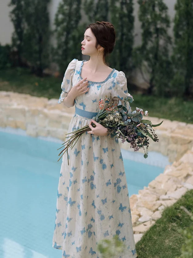 Blue Butterfly Garden Dress