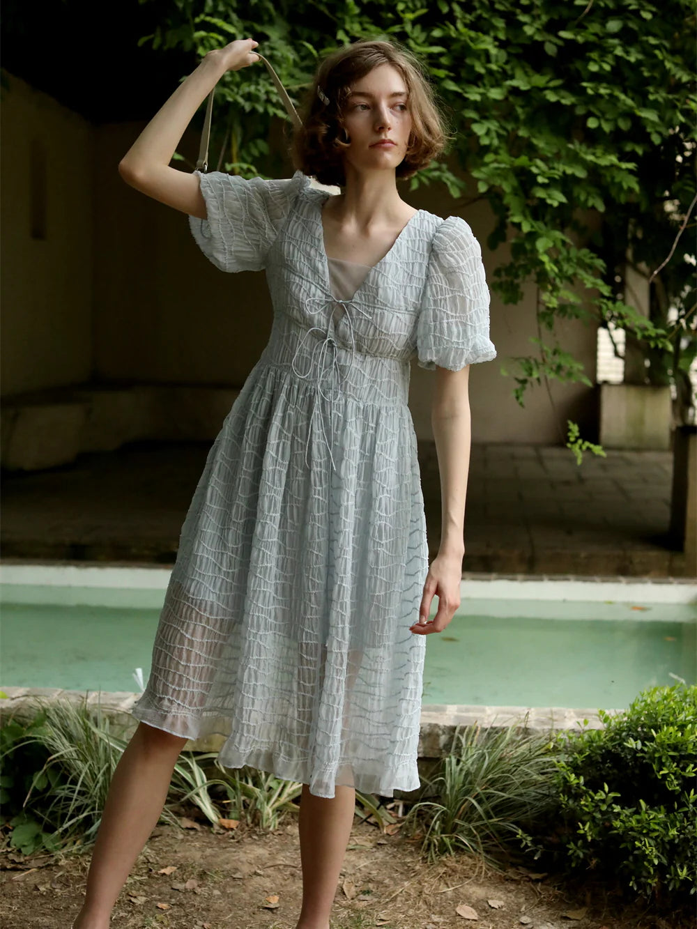 Ethereal Blue-Grey Fairy Dress