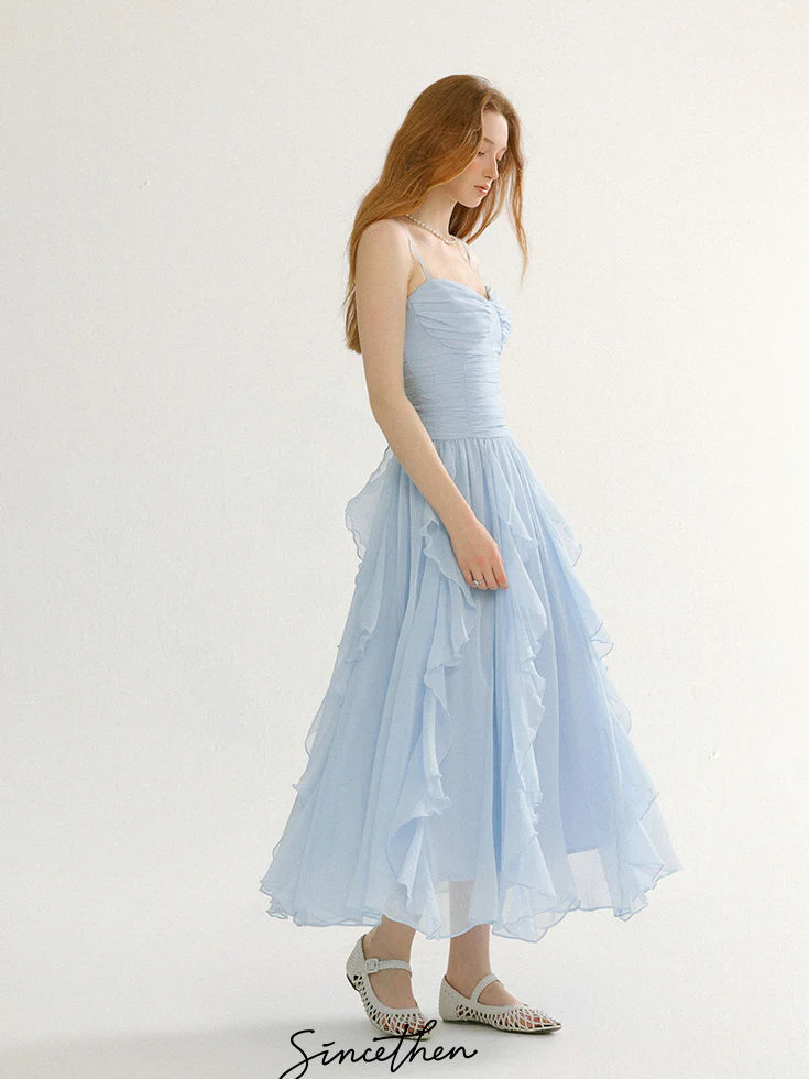 Fairy Whispers Light Blue Ruffle Dress