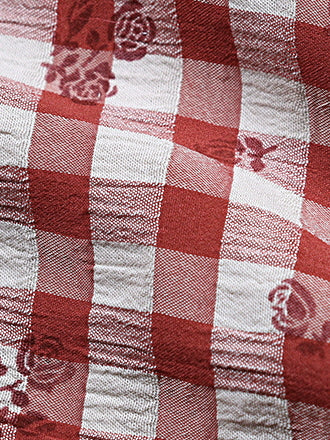 Vintage French Red Gingham Blouse