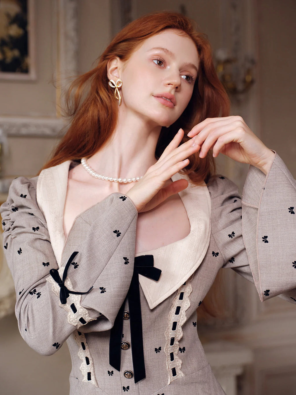 Romantic Bow Embroidered Dress