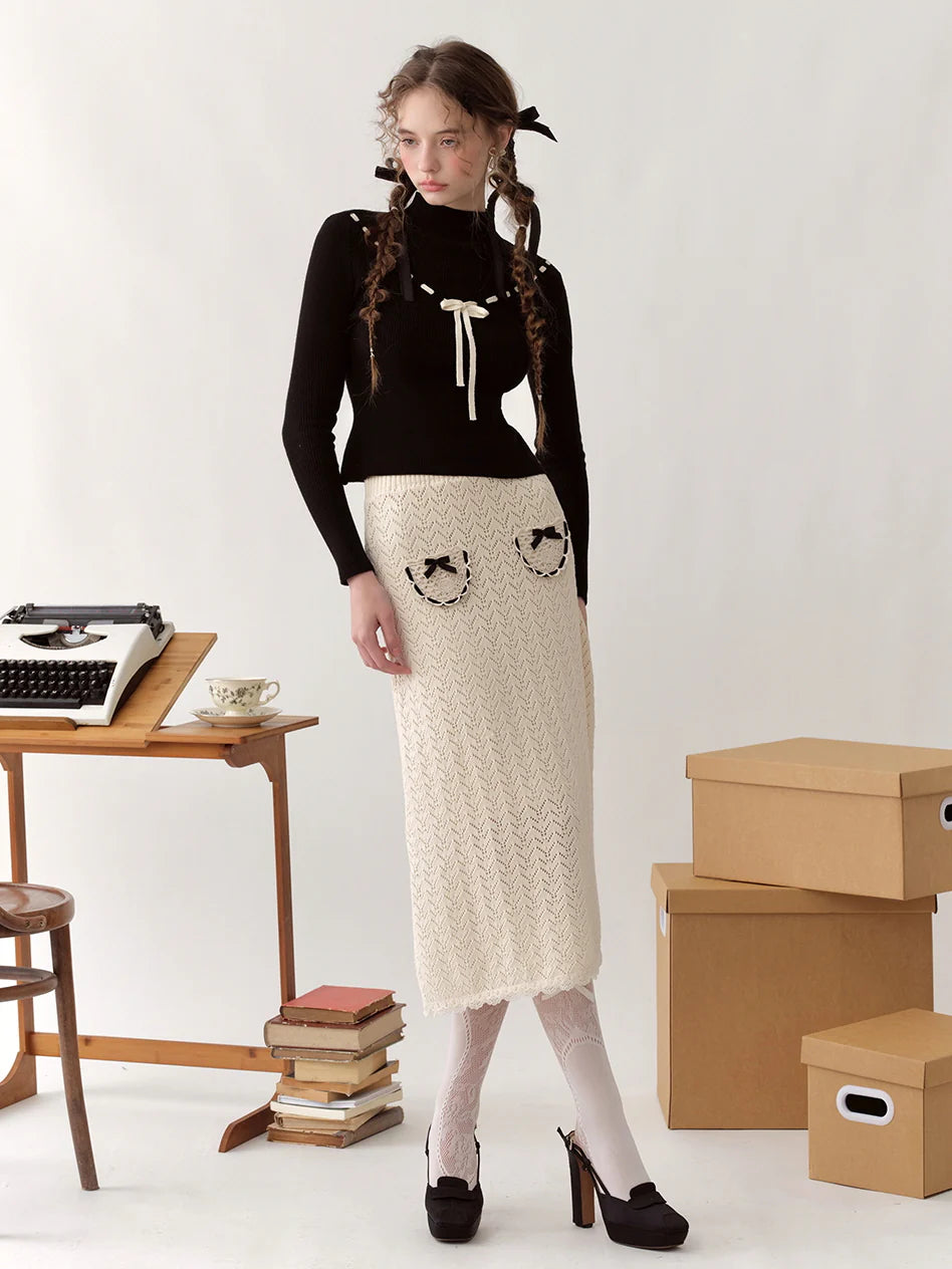 Coquette Bow Detail Knit Top