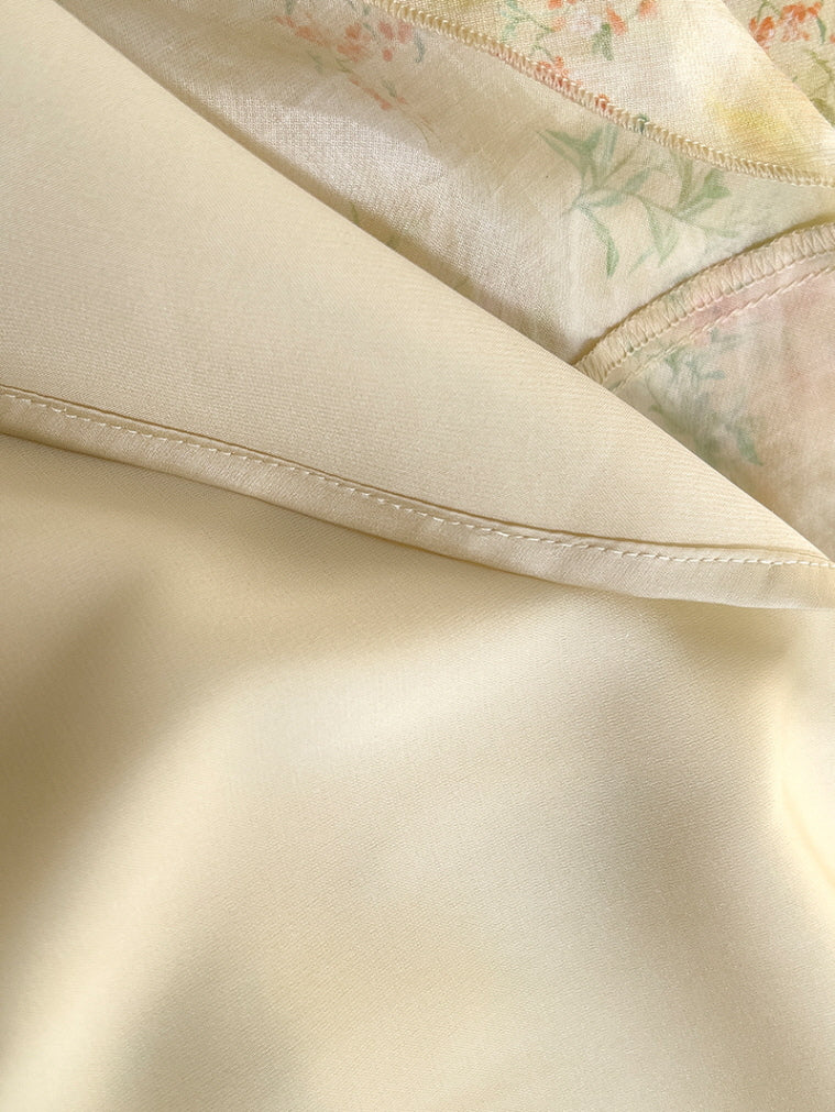 Golden Meadow Ruffle Floral Dress