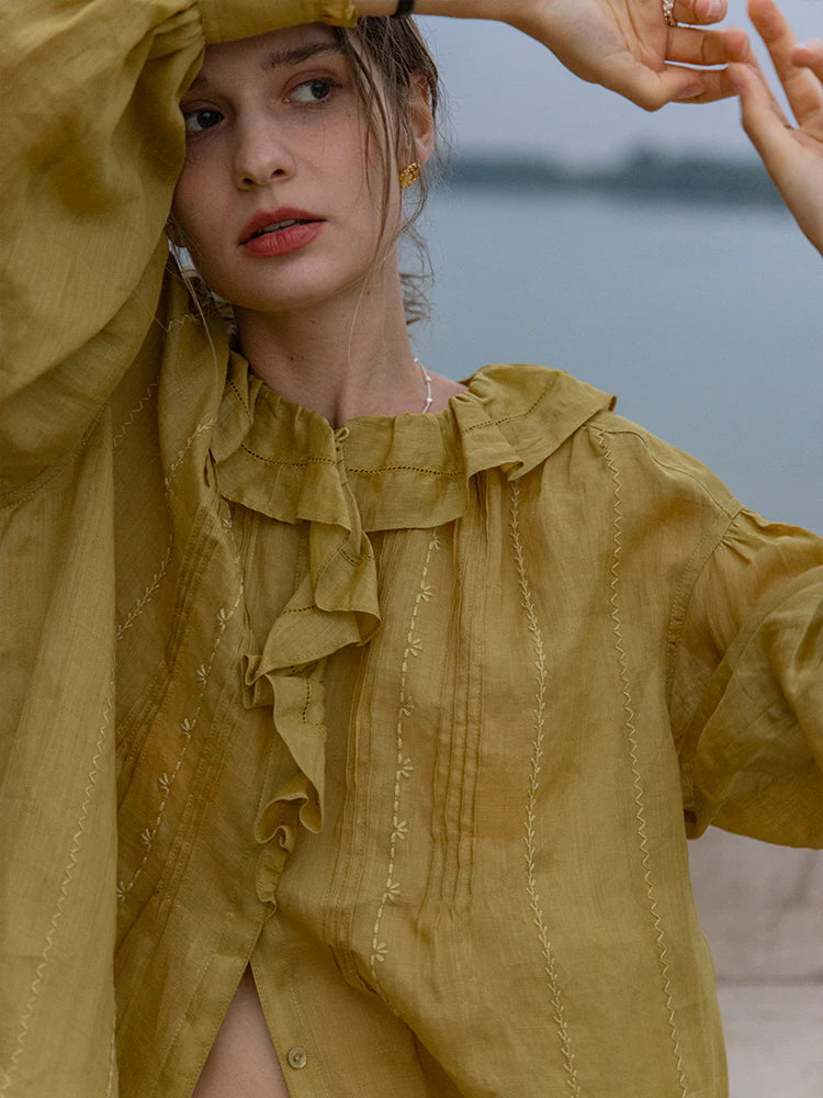 Golden Sunrise Ramie Blouse