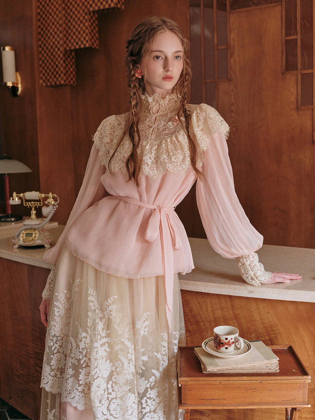 Ethereal Vintage Lace Tiered Skirt