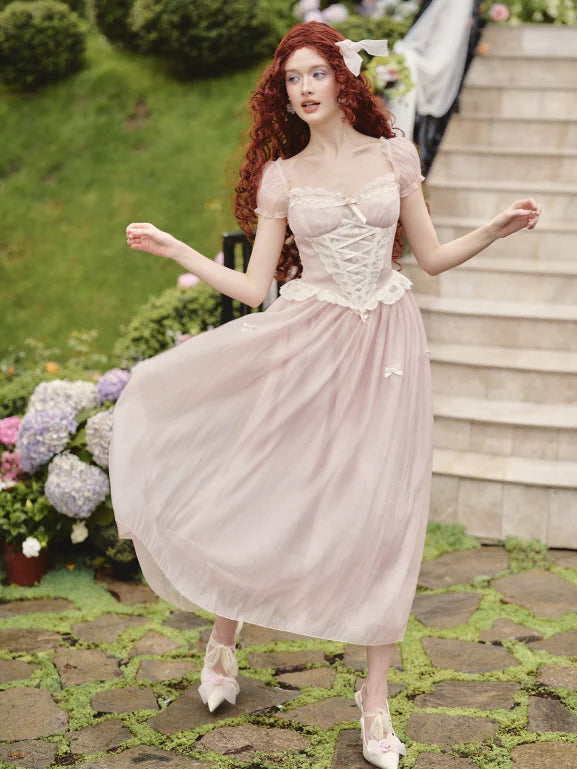 Blush Corset Lace Princess Dress