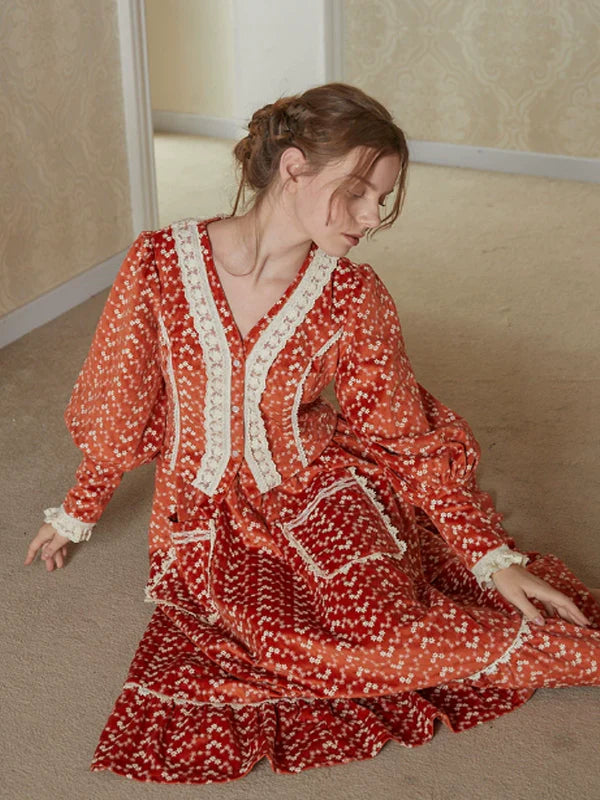 Autumn's Flaming Whisper Dress