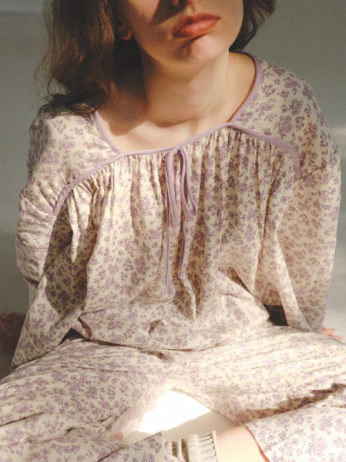 Lavender Bloom Cotton Pajama Set