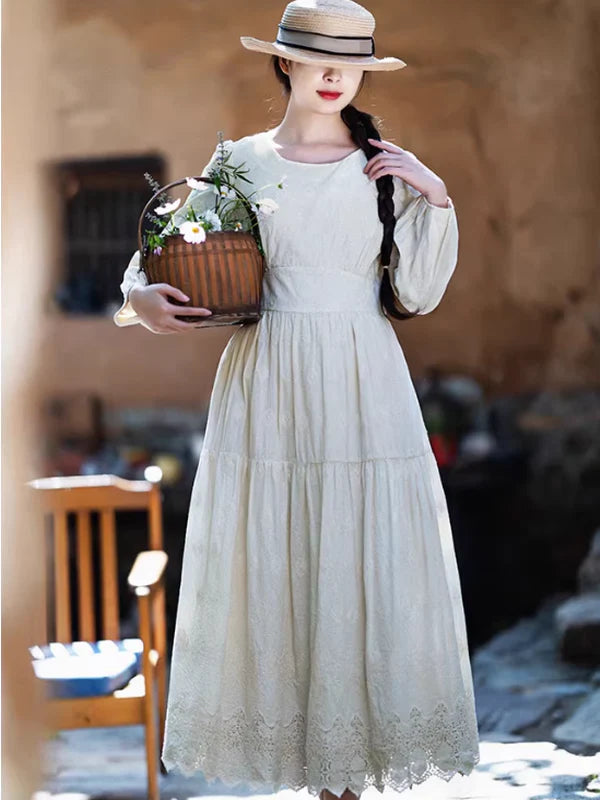 Cottage Embroidered Cotton Dress