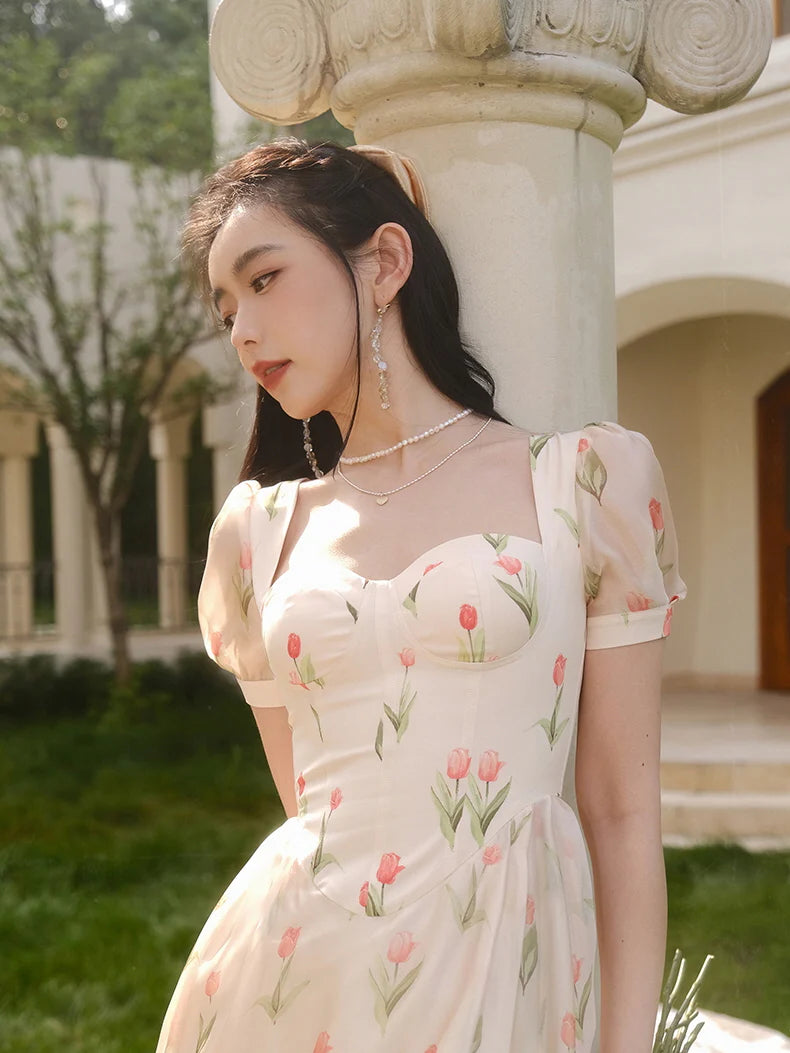 Elara's Tulip Garden Dress