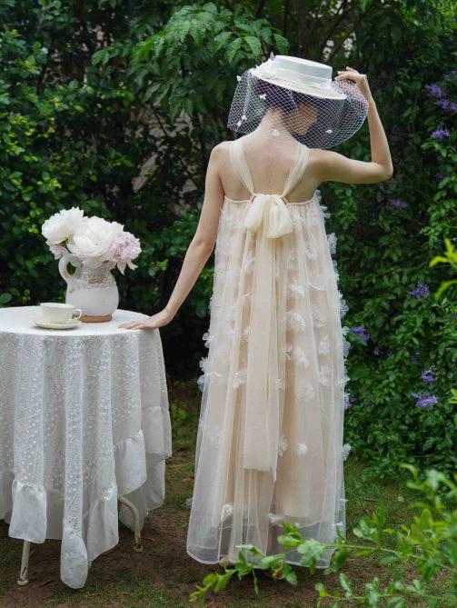 Blossom Whisper Halter Tulle Dress