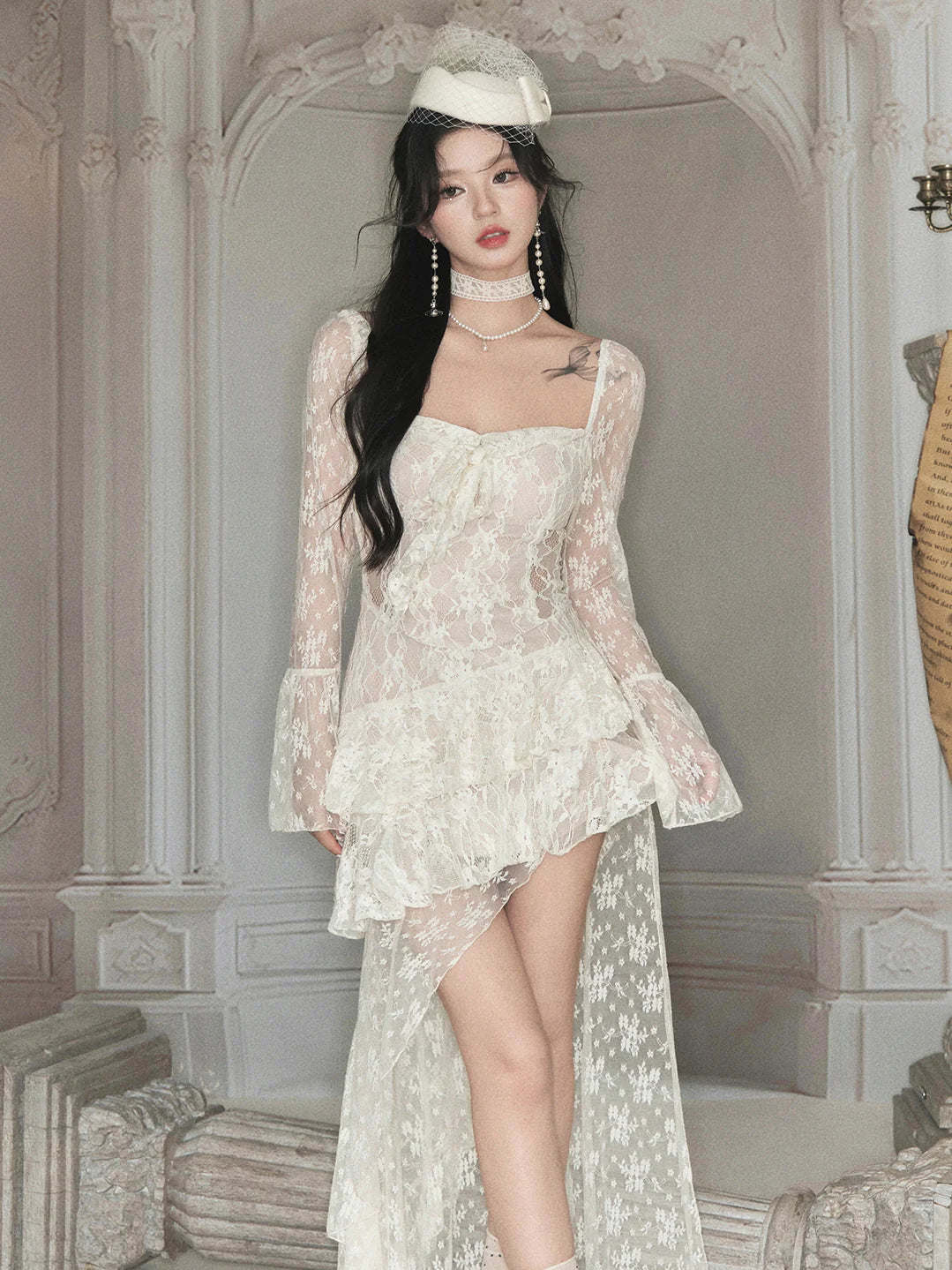 Ethereal Lace Layered Dress