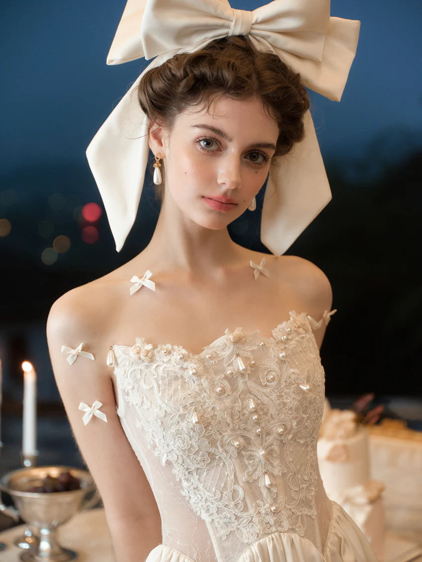 Ivory Lace Corset Bubble Mini Dress