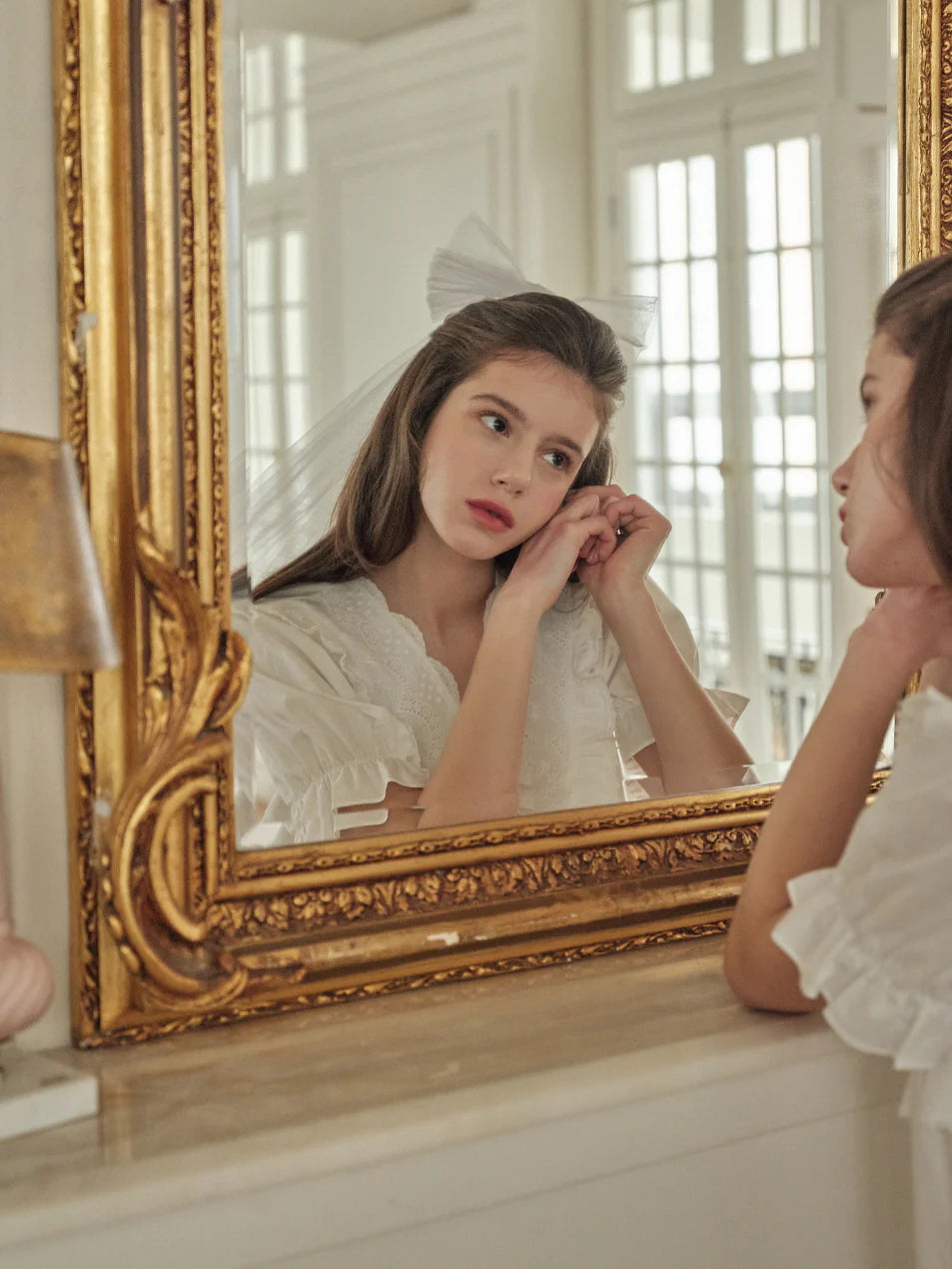 Madely White Cotton Nightwear